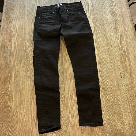 LOFT Modern Skinny Jeans Mid Rise Denim Stretch Cotton Blend Black Size 27/4 - Picture 1 of 12